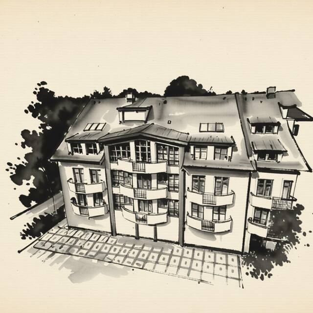 Ilustrační kresba: Apartmány Kolonáda