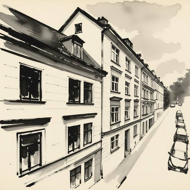 Ilustrační kresba: Karlsbad Apartments