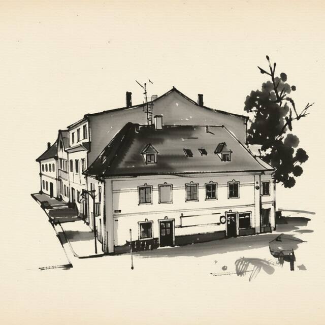 Ilustrační kresba: Hotel U Zvonu