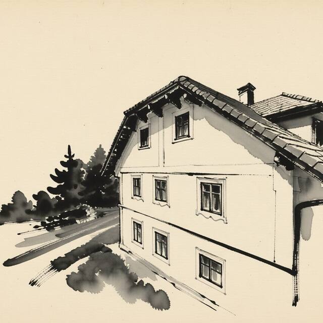 Ilustrační kresba: Homutův statek