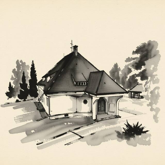 Ilustrační kresba: Vila Háj