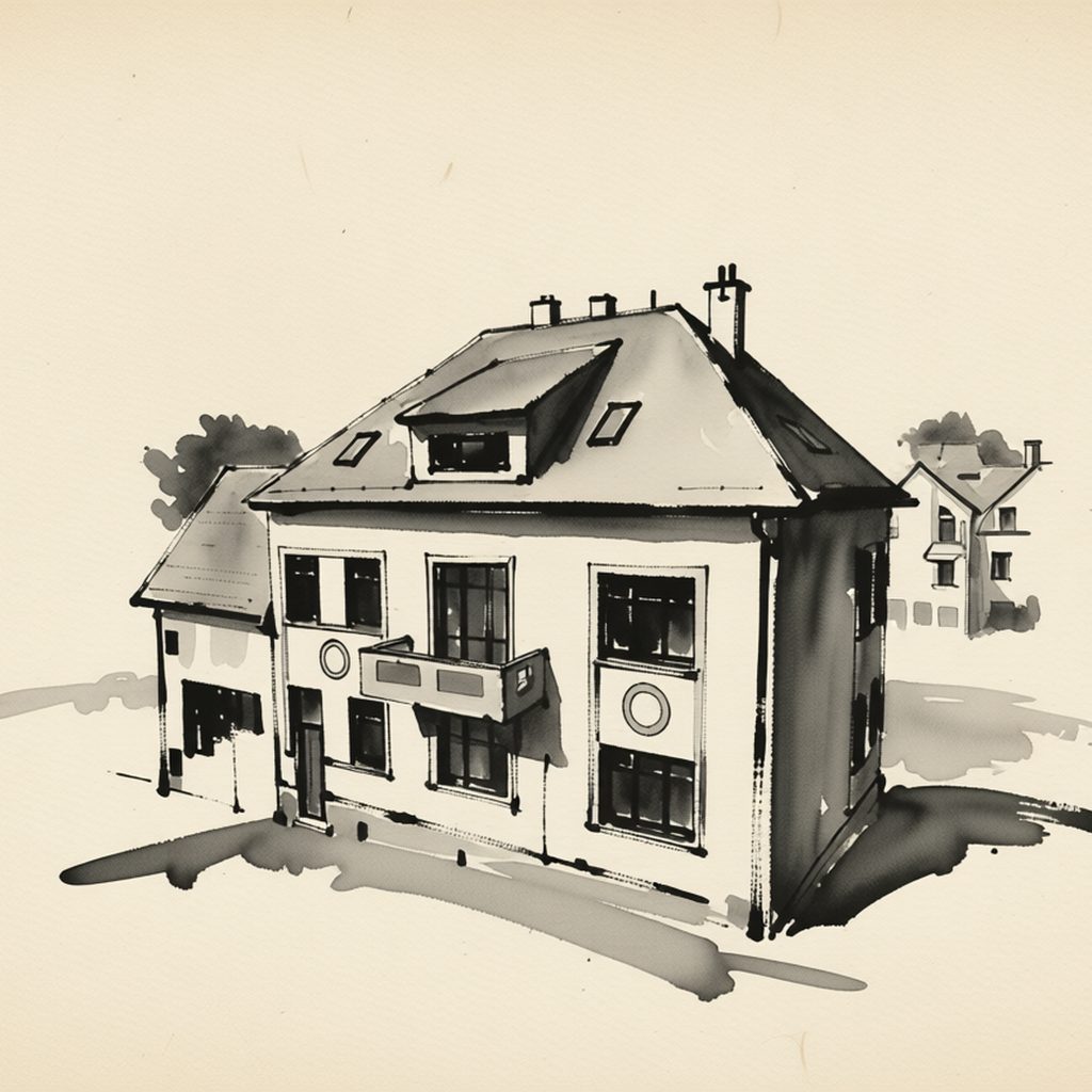 Ilustrační kresba: Ubytování Na sadech