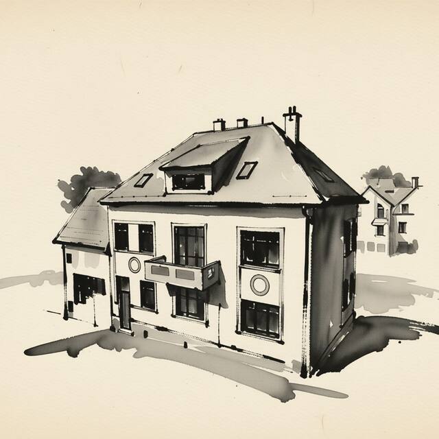 Ilustrační kresba: Ubytování Na sadech