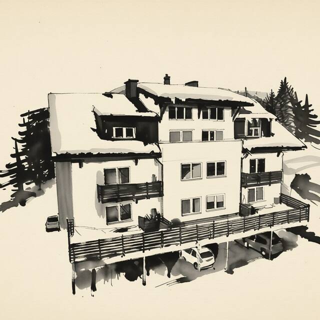 Ilustrační kresba: Apartmán Karolína
