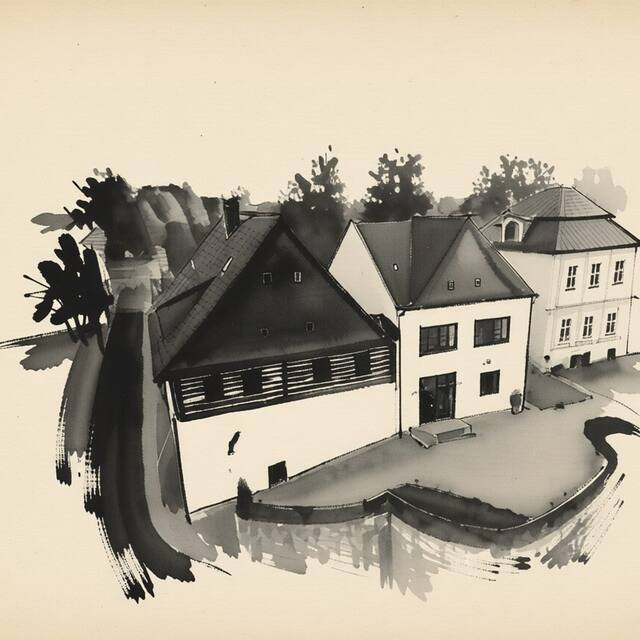 Ilustrační kresba: Hotel U Černého medvěda