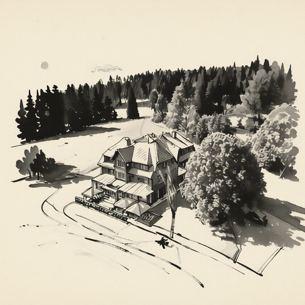Ilustrační kresba: Hotel Bouda Jana