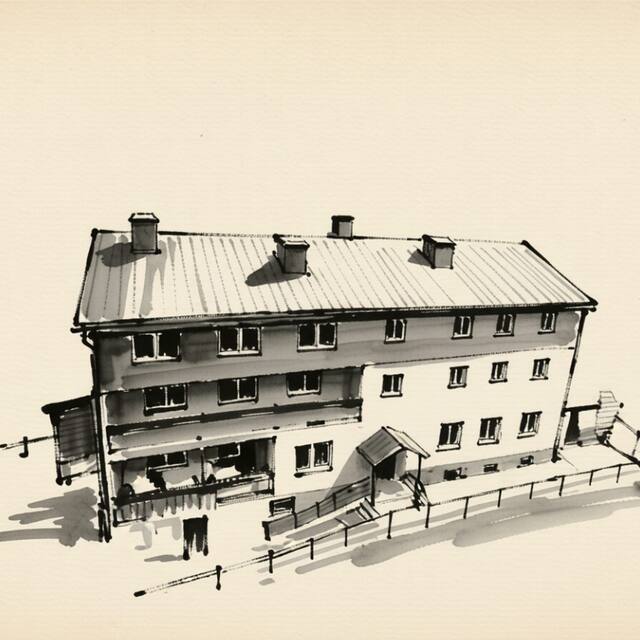 Ilustrační kresba: Penzion Modřanka