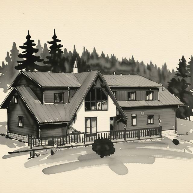 Ilustrační kresba: Penzion Pohlednička