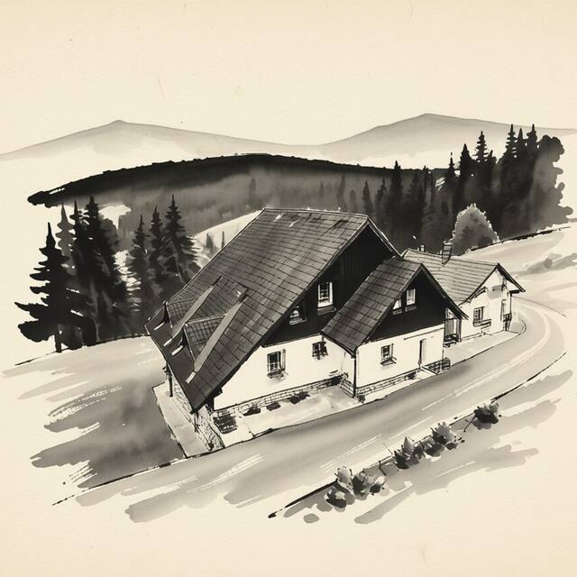 Ilustrační kresba: Penzion U Horejšů, Zadov - Churáňov
