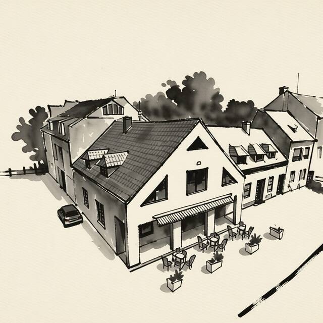 Ilustrační kresba: Penzion Tošovský