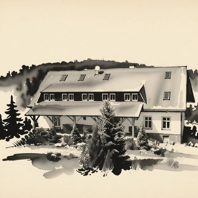 Ilustrační kresba: Pension Slunko