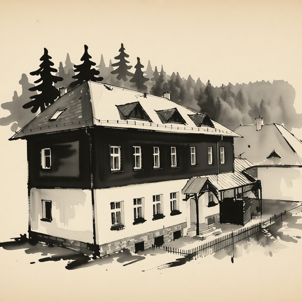 Ilustrační kresba: Chata Nová Seninka
