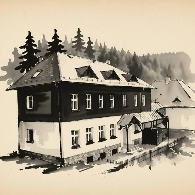 Ilustrační kresba: Chata Nová Seninka