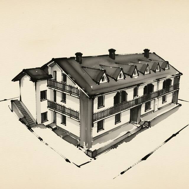 Ilustrační kresba: Poustevnik Apartments