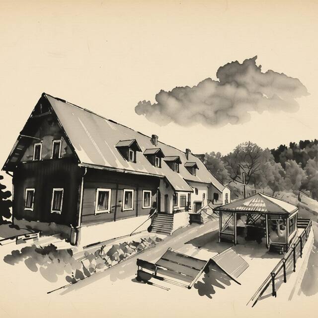 Ilustrační kresba: Penzion Eva