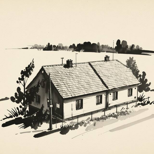 Ilustrační kresba: Psí hotel Deniska