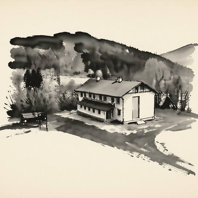 Ilustrační kresba: Pension Martinské údolí - dependance
