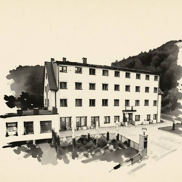 Ilustrační kresba: Wellness Hotel Hluboký Dvůr