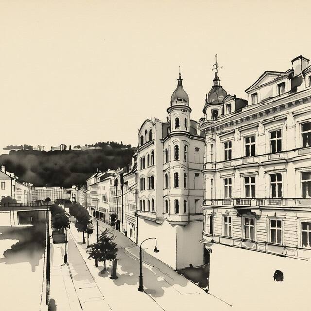 Ilustrační kresba: Apartments Bohemia Rhapsody