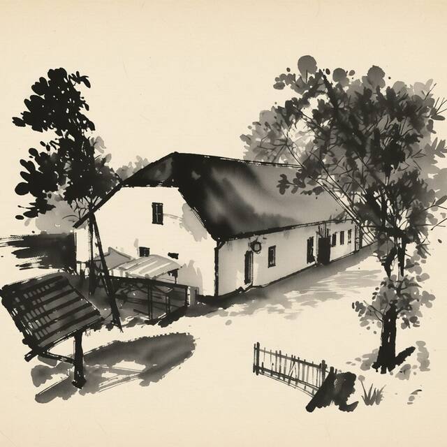 Ilustrační kresba: Tradiční Hostinec Vříšť