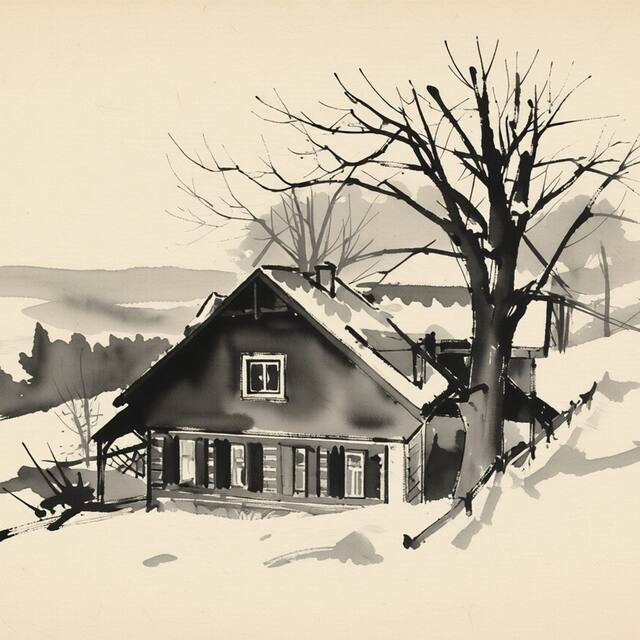 Ilustrační kresba: Chata Roubenka