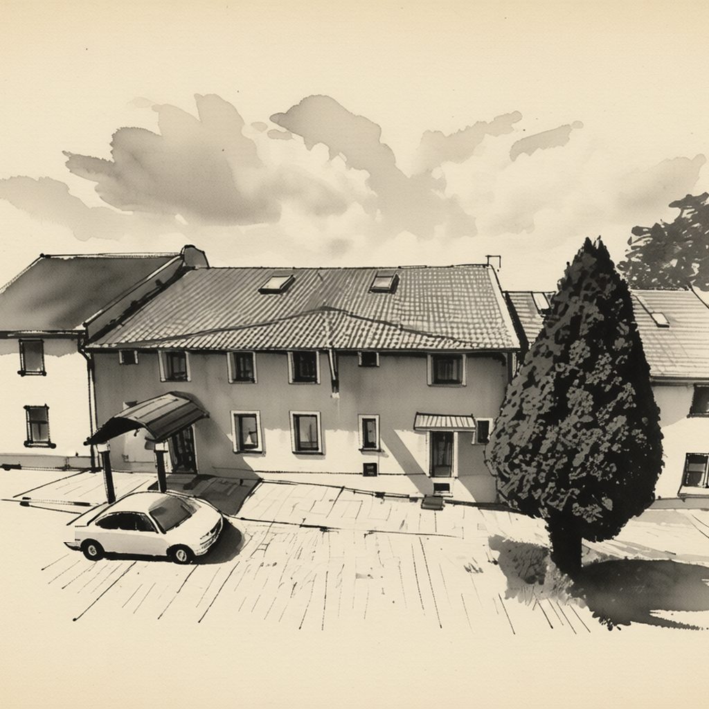 Ilustrační kresba: Penzion Mata