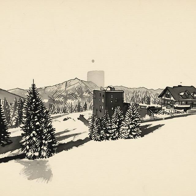 Ilustrační kresba: Lidická bouda