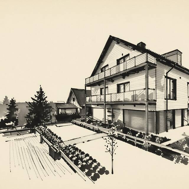 Ilustrační kresba: Apartmány Chajdovka