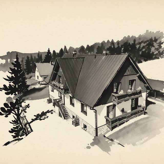 Ilustrační kresba: Apartmány Iwona