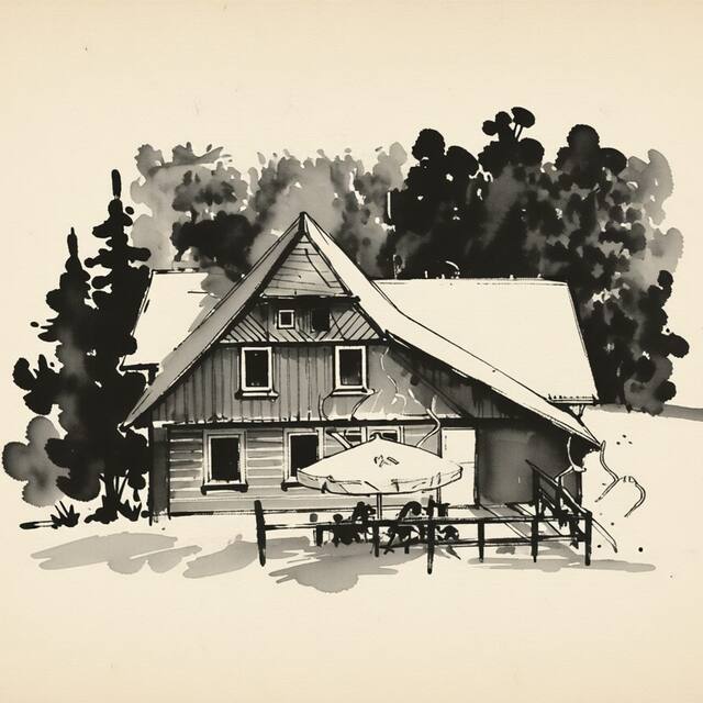 Ilustrační kresba: Penzion "V Zelený"
