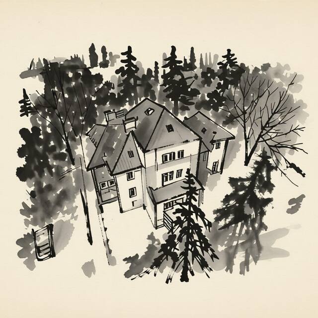 Ilustrační kresba: Veba hotel resort - Manor House