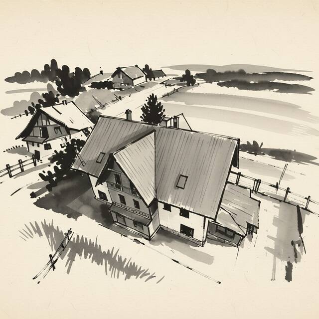 Ilustrační kresba: Penzion Erlebach