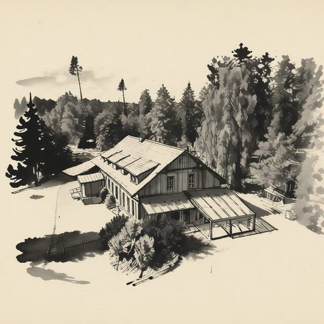 Ilustrační kresba: Penzion Kůlna