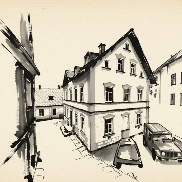 Ilustrační kresba: Apartmány Vejminek