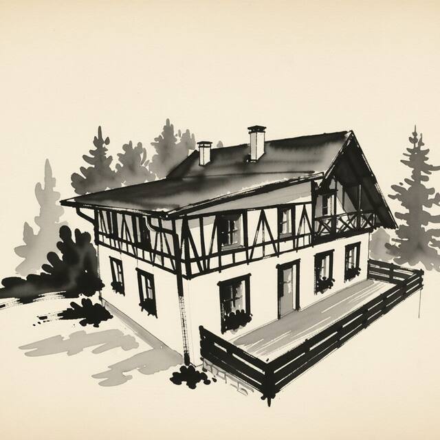 Ilustrační kresba: Hotel Villa Rozmarýn