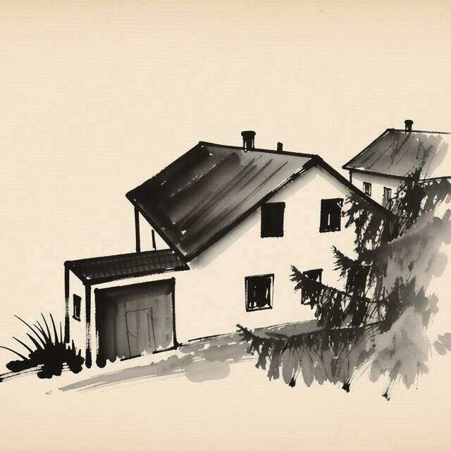 Ilustrační kresba: Penzion a chatky stáje Štětice