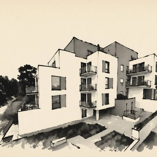Ilustrační kresba: Apartmány Terasy Café