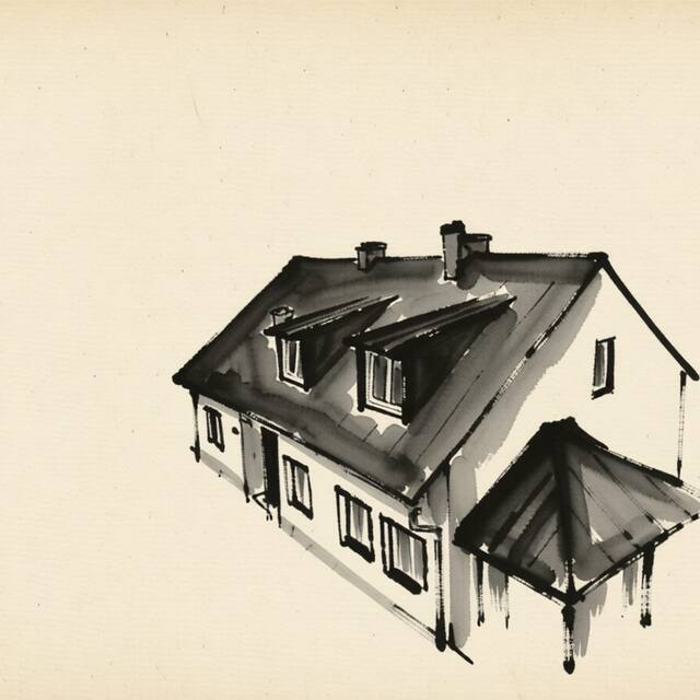 Ilustrační kresba: Horská chalupa Everel