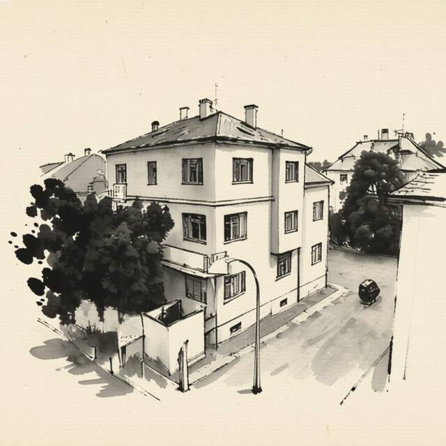 Ilustrační kresba: Hotel Lux