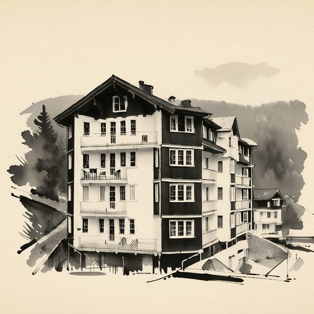 Ilustrační kresba: Apartmány pod horizontem