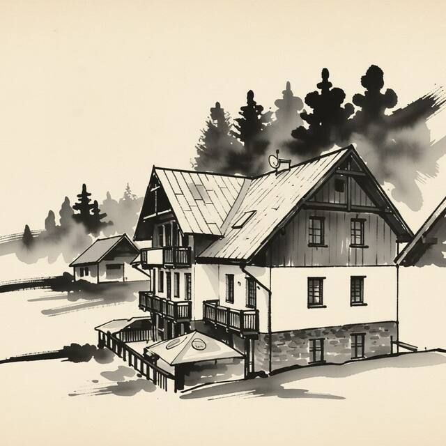 Ilustrační kresba: Penzion Hollmann