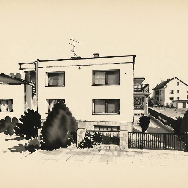Ilustrační kresba: Villa Grande - apartmány