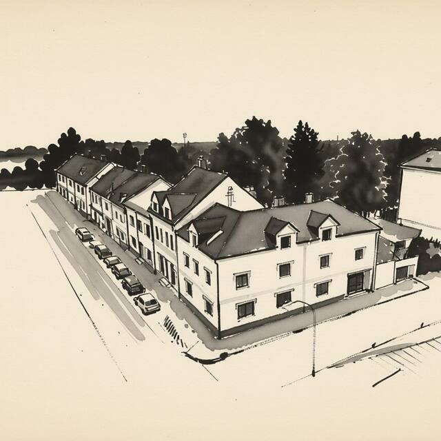 Ilustrační kresba: Hotel Bohemia