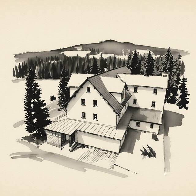 Ilustrační kresba: Hotel Sirotek