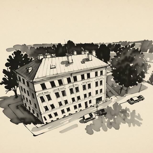 Ilustrační kresba: Haas Apartments Downtown with Parking