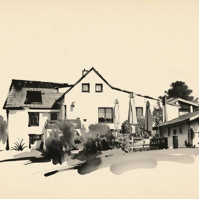 Ilustrační kresba: Penzion Kocourov