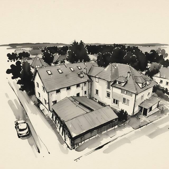 Ilustrační kresba: Ubytování - Penzion Miluška