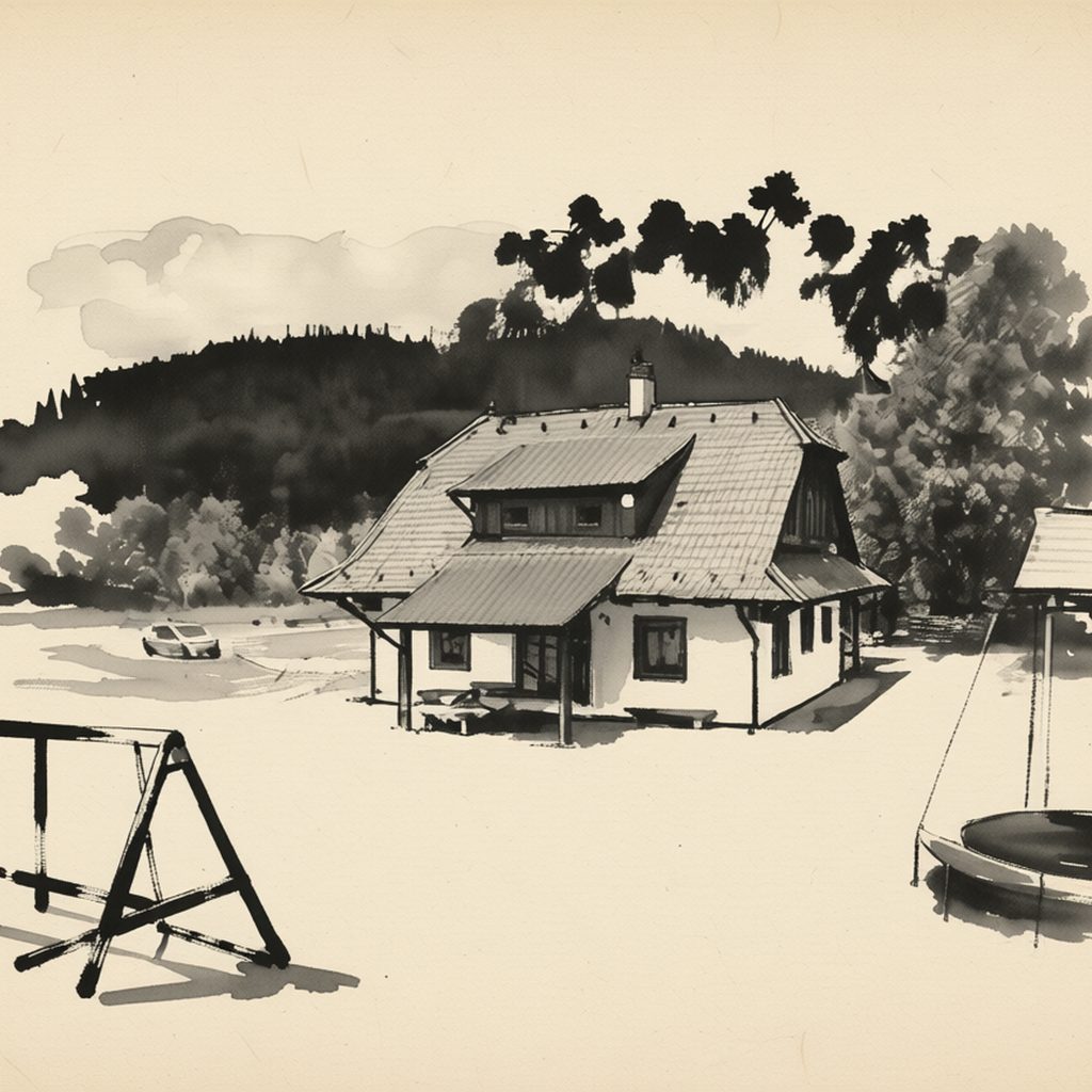 Ilustrační kresba: Valachy chata