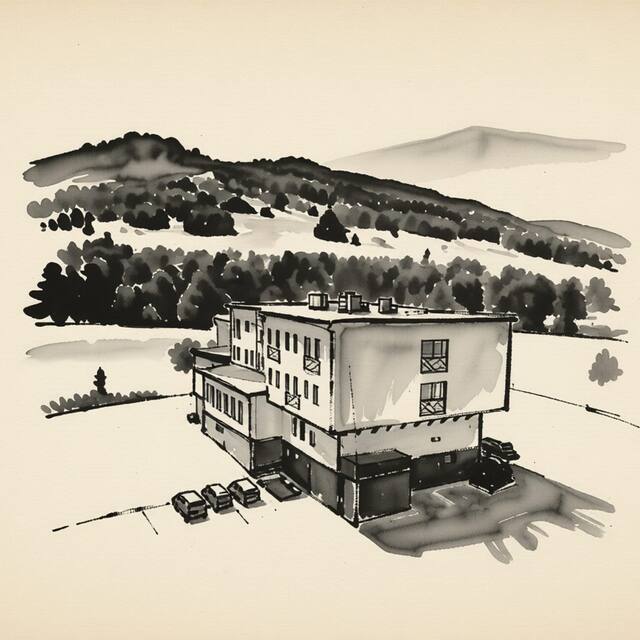 Ilustrační kresba: Hotel Zlatý Chlum