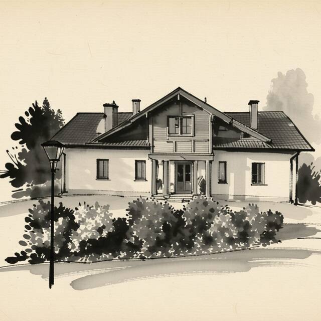Ilustrační kresba: Vila Hraničná